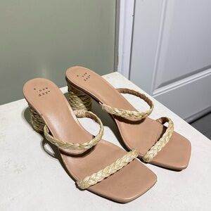 A New Day Women's Beige Braided Wedges